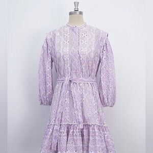 NWT MAJE Lavender Eyelet Dress